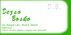 dezso bosko business card